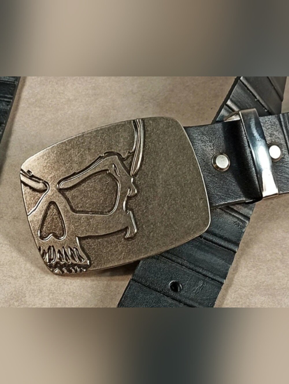New Silver Punisher Skull Belt Buckle